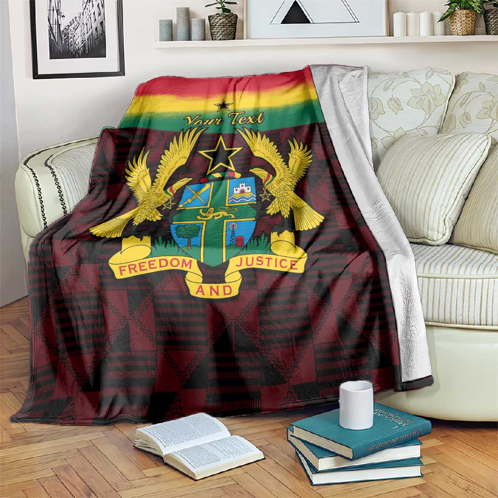 Personalised 1 July Ghana Republic Day Blanket African Pattern Mix Flag Unique Style