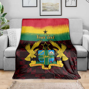 Personalised 1 July Ghana Republic Day Blanket African Pattern Mix Flag Unique Style