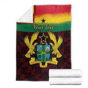 Personalised 1 July Ghana Republic Day Blanket African Pattern Mix Flag Unique Style