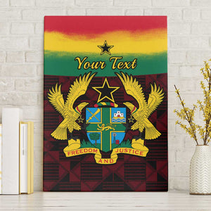 Personalised 1 July Ghana Republic Day Canvas Wall Art African Pattern Mix Flag Unique Style