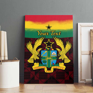 Personalised 1 July Ghana Republic Day Canvas Wall Art African Pattern Mix Flag Unique Style