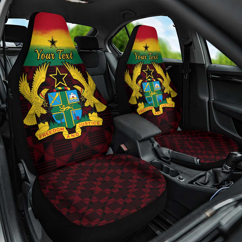 Personalised 1 July Ghana Republic Day Car Seat Cover African Pattern Mix Flag Unique Style