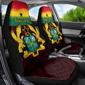 Personalised 1 July Ghana Republic Day Car Seat Cover African Pattern Mix Flag Unique Style