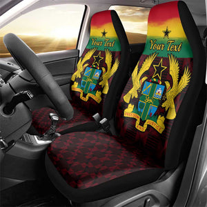 Personalised 1 July Ghana Republic Day Car Seat Cover African Pattern Mix Flag Unique Style