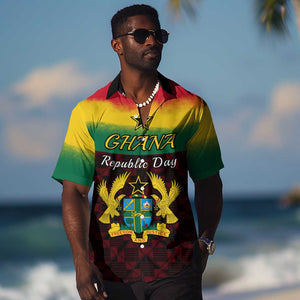 Personalised 1 July Ghana Republic Day Hawaiian Shirt African Pattern Mix Flag Unique Style