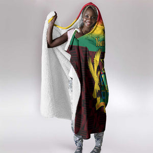 Personalised 1 July Ghana Republic Day Hooded Blanket African Pattern Mix Flag Unique Style