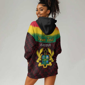 Personalised 1 July Ghana Republic Day Hoodie Dress African Pattern Mix Flag Unique Style