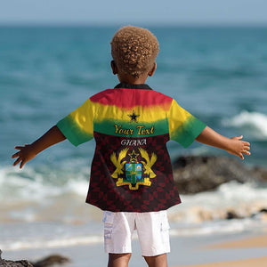 Personalised 1 July Ghana Republic Day Kid Hawaiian Shirt African Pattern Mix Flag Unique Style