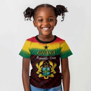 Personalised 1 July Ghana Republic Day Kid T shirt African Pattern Mix Flag Unique Style