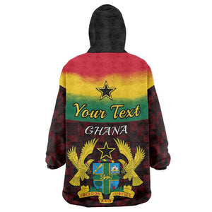 Personalised 1 July Ghana Republic Day KId Wearable Blanket Hoodie African Pattern Mix Flag Unique Style