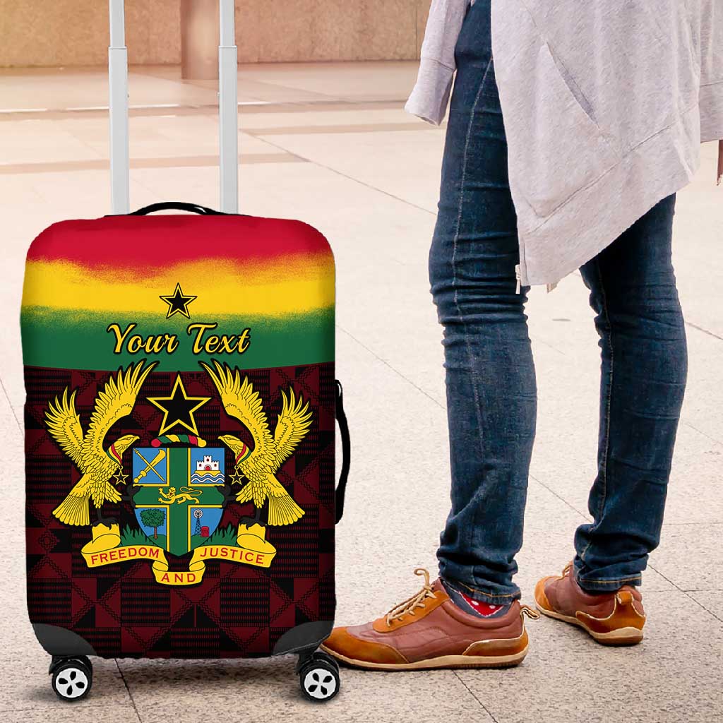 Personalised 1 July Ghana Republic Day Luggage Cover African Pattern Mix Flag Unique Style