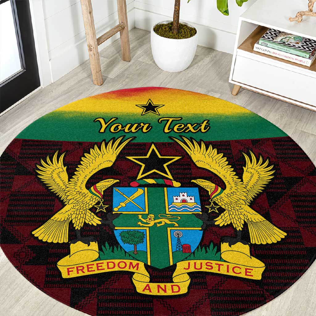 Personalised 1 July Ghana Republic Day Round Carpet African Pattern Mix Flag Unique Style