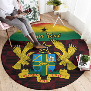 Personalised 1 July Ghana Republic Day Round Carpet African Pattern Mix Flag Unique Style