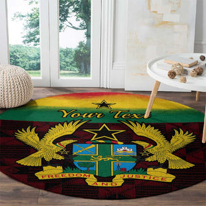 Personalised 1 July Ghana Republic Day Round Carpet African Pattern Mix Flag Unique Style