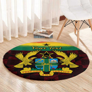 Personalised 1 July Ghana Republic Day Round Carpet African Pattern Mix Flag Unique Style