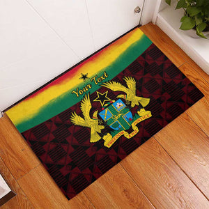 Personalised 1 July Ghana Republic Day Rubber Doormat African Pattern Mix Flag Unique Style