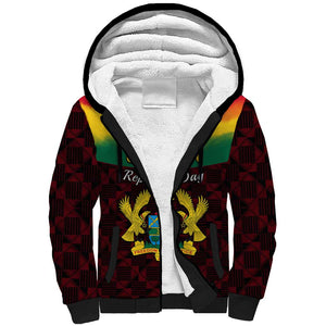 Personalised 1 July Ghana Republic Day Sherpa Hoodie African Pattern Mix Flag Unique Style