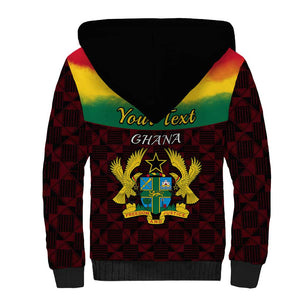 Personalised 1 July Ghana Republic Day Sherpa Hoodie African Pattern Mix Flag Unique Style