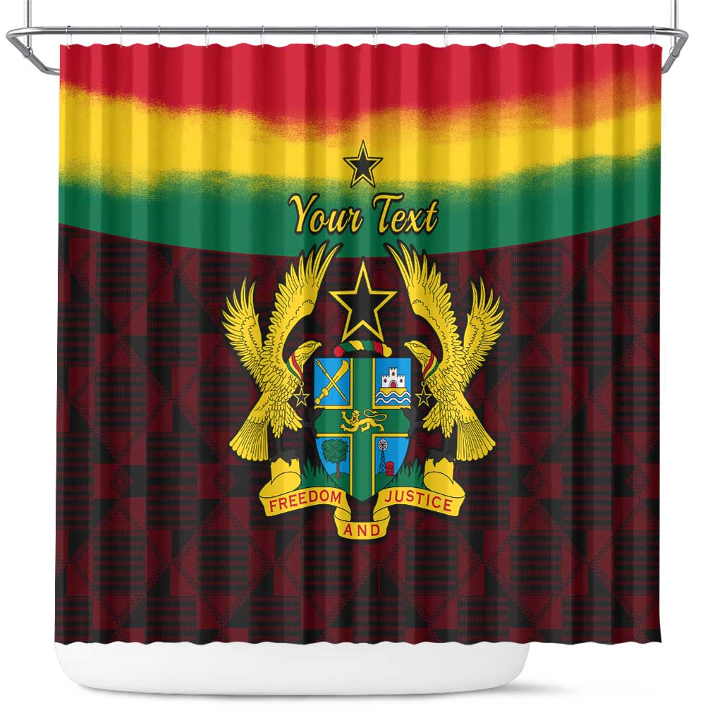 Personalised 1 July Ghana Republic Day Shower Curtain African Pattern Mix Flag Unique Style