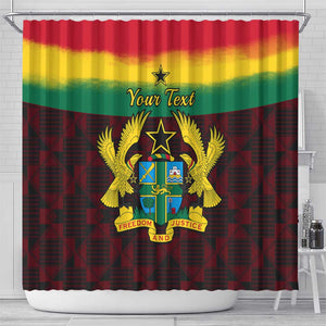 Personalised 1 July Ghana Republic Day Shower Curtain African Pattern Mix Flag Unique Style