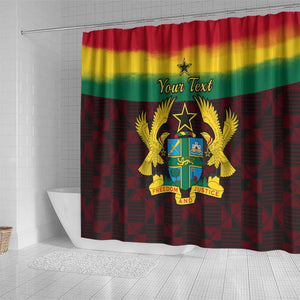 Personalised 1 July Ghana Republic Day Shower Curtain African Pattern Mix Flag Unique Style