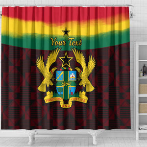 Personalised 1 July Ghana Republic Day Shower Curtain African Pattern Mix Flag Unique Style