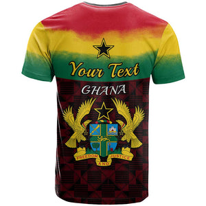 Personalised 1 July Ghana Republic Day T shirt African Pattern Mix Flag Unique Style