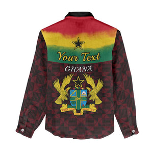 Personalised 1 July Ghana Republic Day Women Casual Shirt African Pattern Mix Flag Unique Style