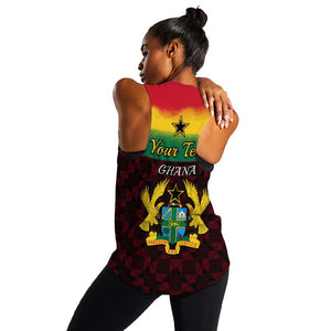 Personalised 1 July Ghana Republic Day Women Racerback Tank African Pattern Mix Flag Unique Style