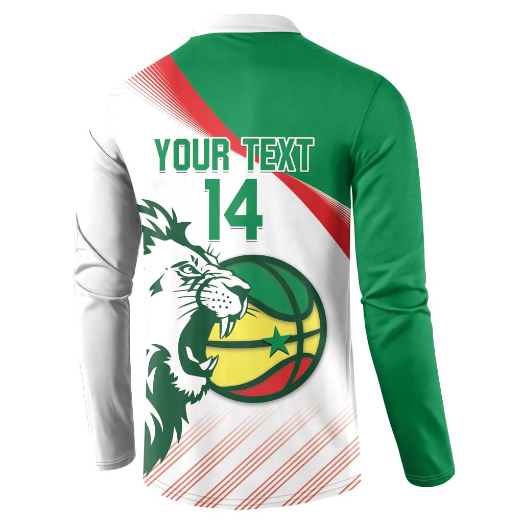 Senegal Basketball Custom Button Sweatshirt Come On Lions