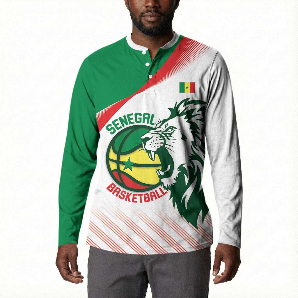 Senegal Basketball Custom Button Sweatshirt Come On Lions