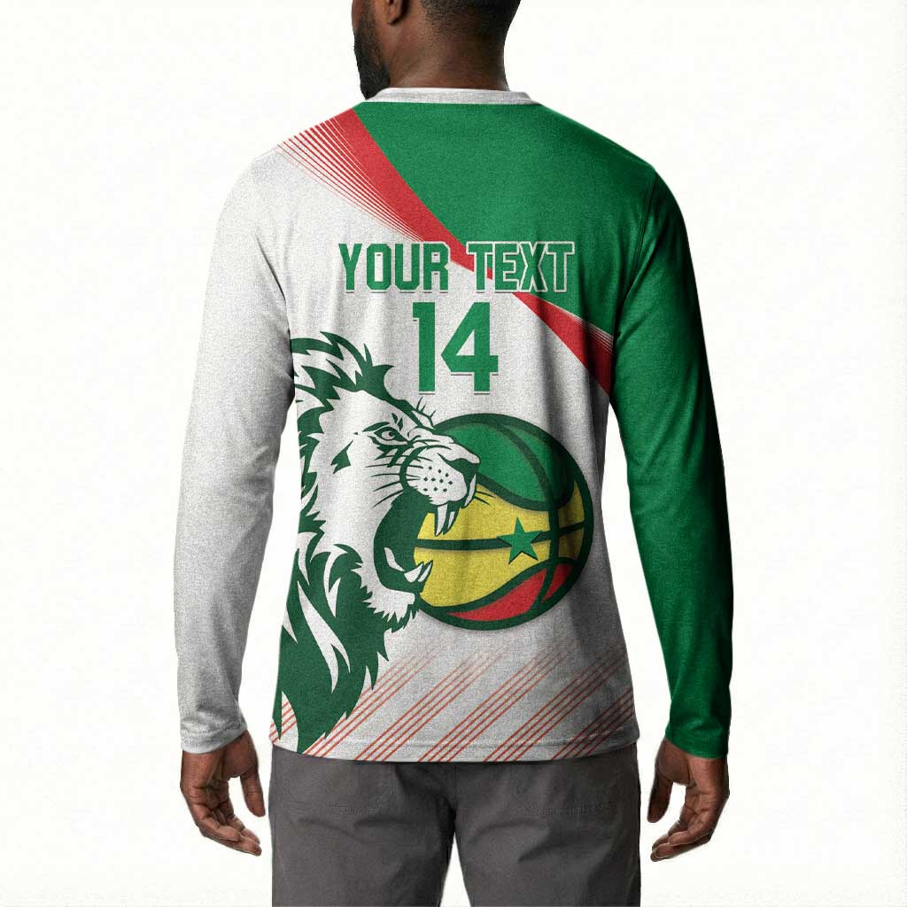 Senegal Basketball Custom Button Sweatshirt Come On Lions