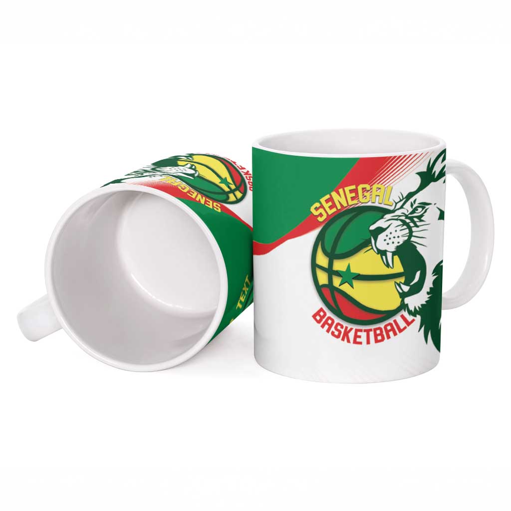 Senegal Basketball Custom Ceramic Mug Come On Lions