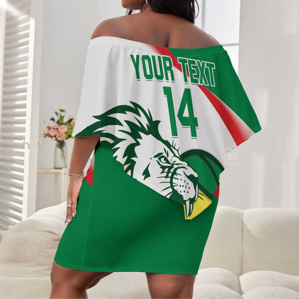Afro Basketball Custom Senegal Off Shoulder Short Dress Come On Lions - African Pride