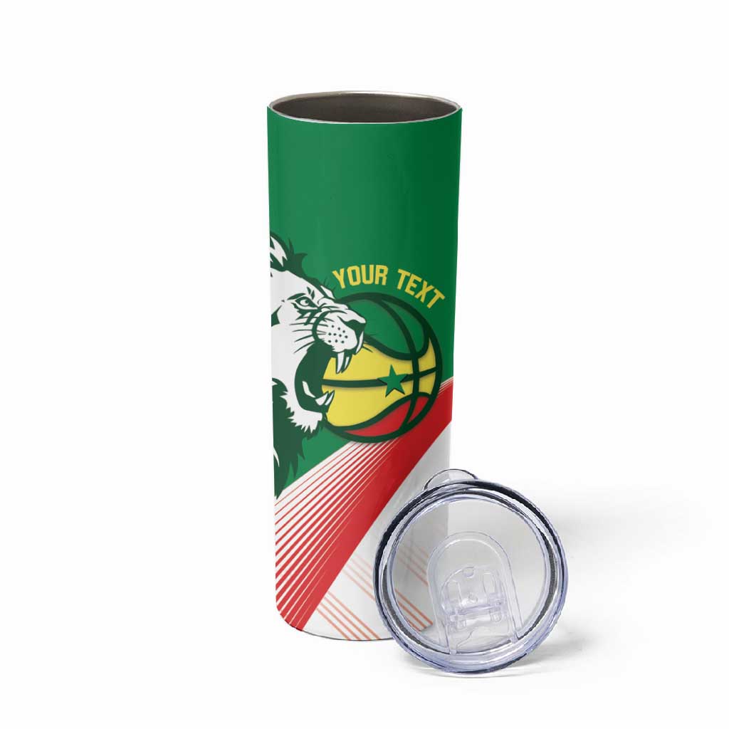 Afro Basketball Custom Senegal Skinny Tumbler Come On Lions - African Pride