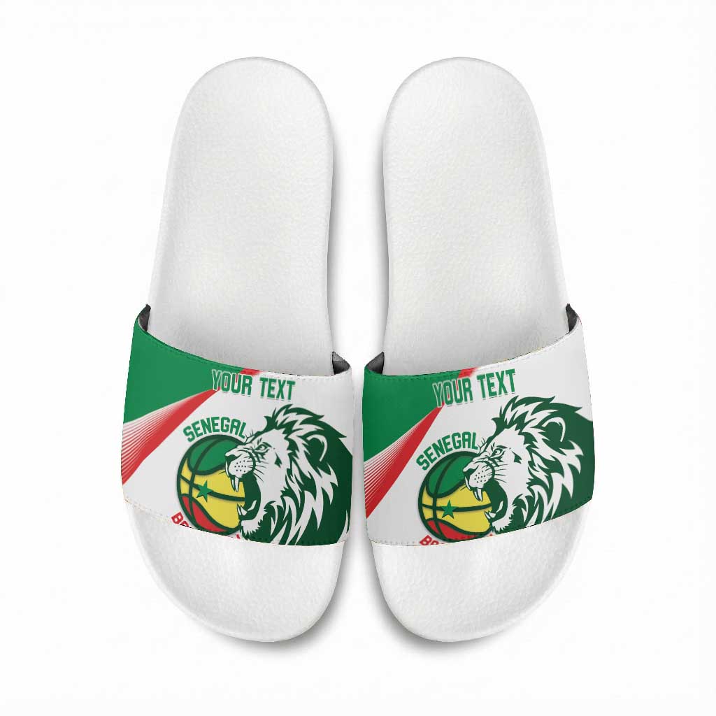 Senegal Basketball Custom Slide Sandals Come On Lions