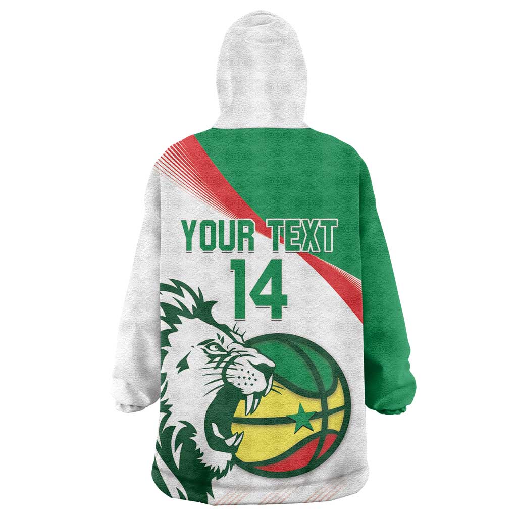 Afro Basketball Custom Senegal Wearable Blanket Hoodie Come On Lions - African Pride