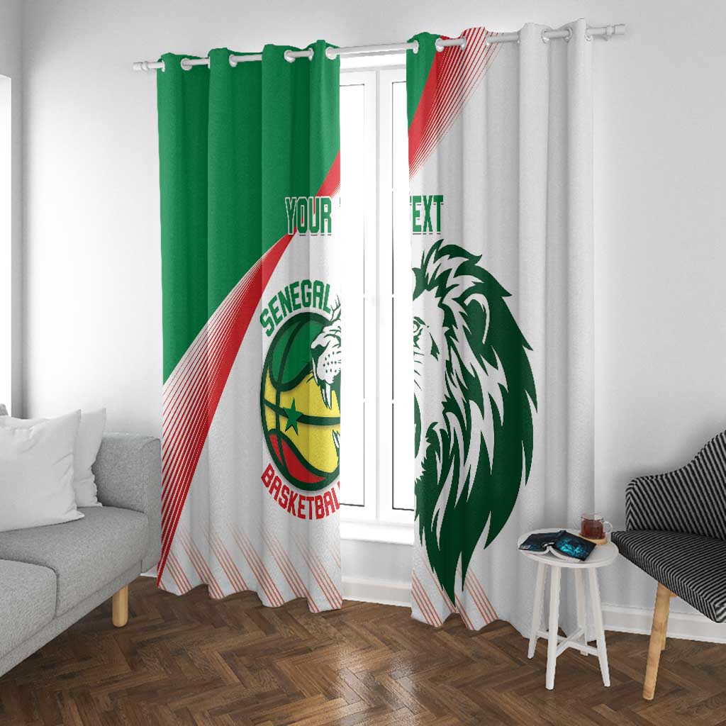 Afro Basketball Custom Senegal Window Curtain Come On Lions - African Pride