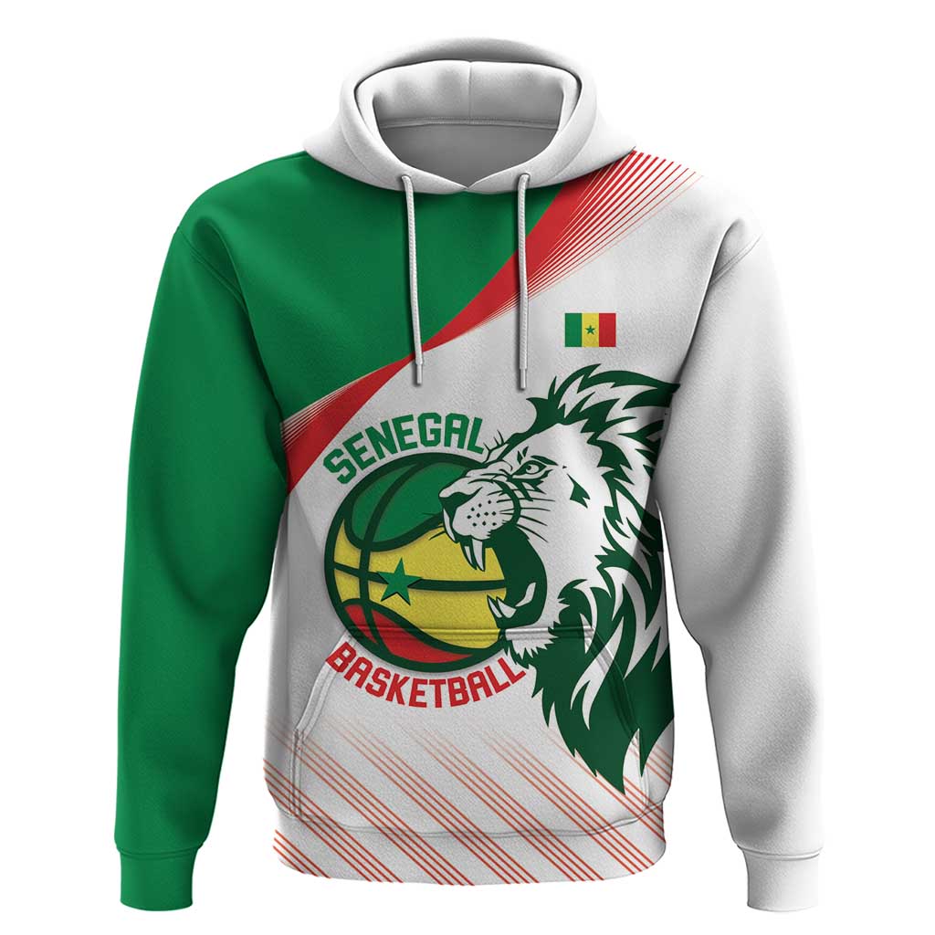 Afro Basketball Custom Senegal Zip Hoodie Come On Lions - African Pride