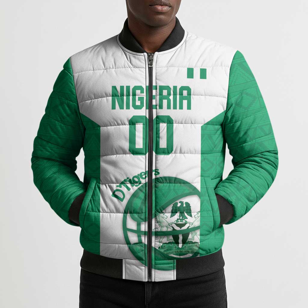 Nigeria Basketball Custom Bomber Puffer Jacket Come On Tigers