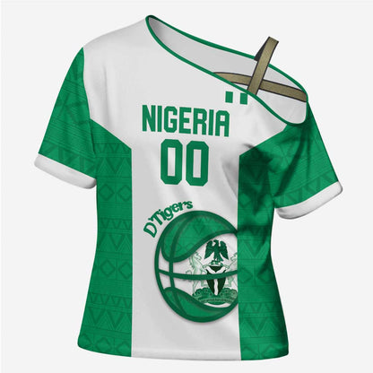 Nigeria Basketball Custom Cross Shoulder Shirt Come On Tigers