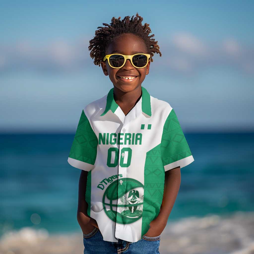 Afro Basketball Custom Nigeria Kid Hawaiian Shirt Come On Tigers - African Pride