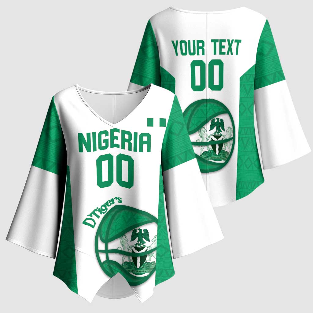 Nigeria Basketball Custom Kimono Sleeve Blouse Come On Tigers
