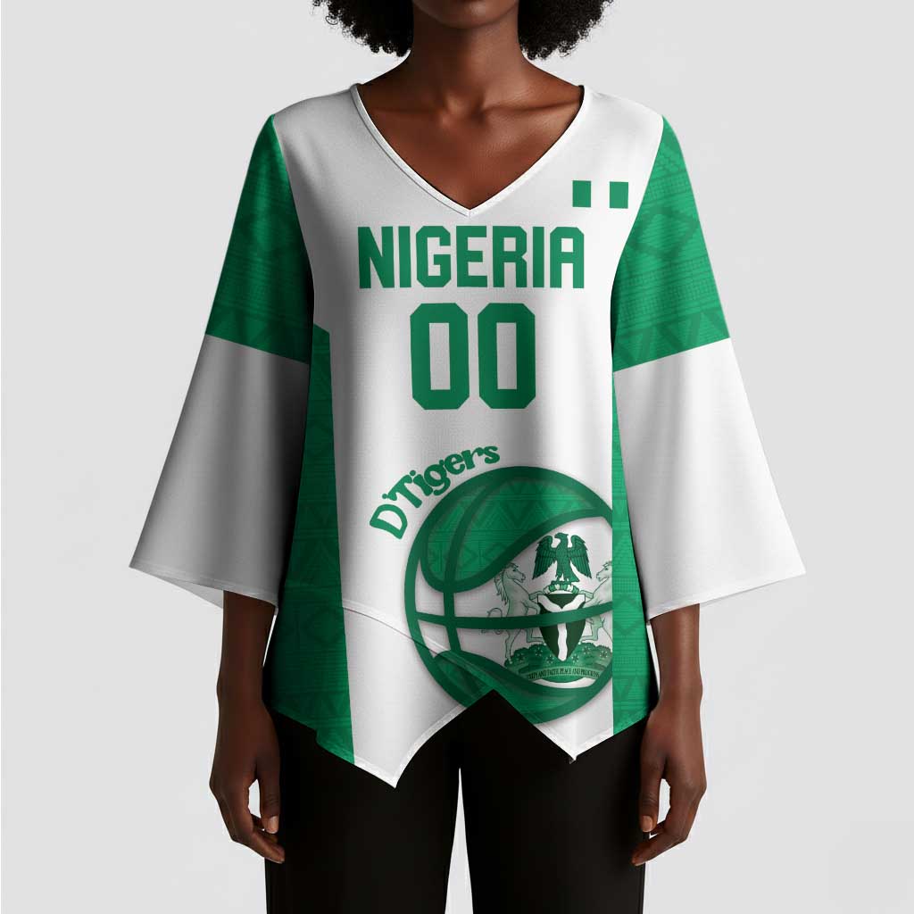 Nigeria Basketball Custom Kimono Sleeve Blouse Come On Tigers