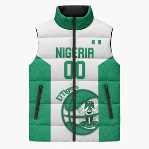 Nigeria Basketball Custom Sleeveless Puffer Jacket Come On Tigers
