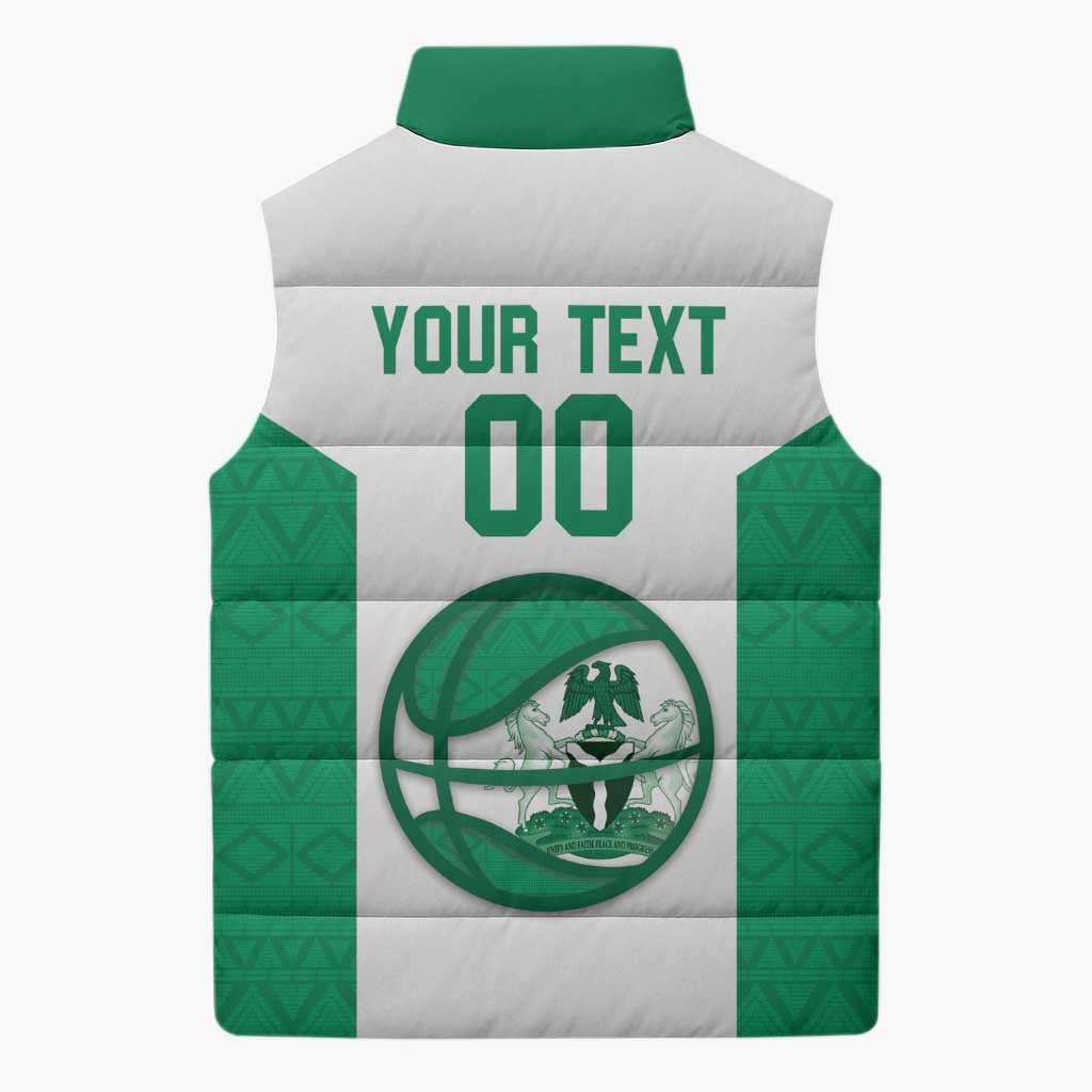 Nigeria Basketball Custom Sleeveless Puffer Jacket Come On Tigers