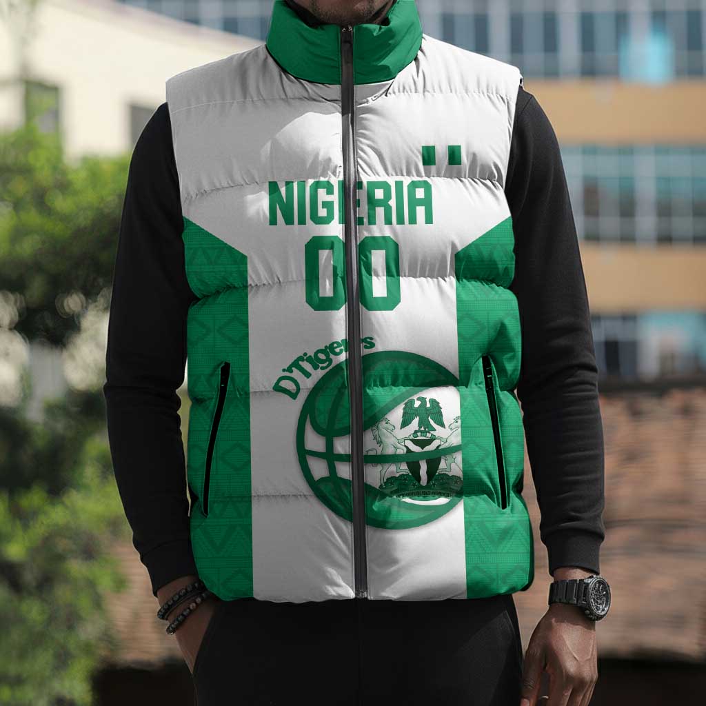 Nigeria Basketball Custom Sleeveless Puffer Jacket Come On Tigers