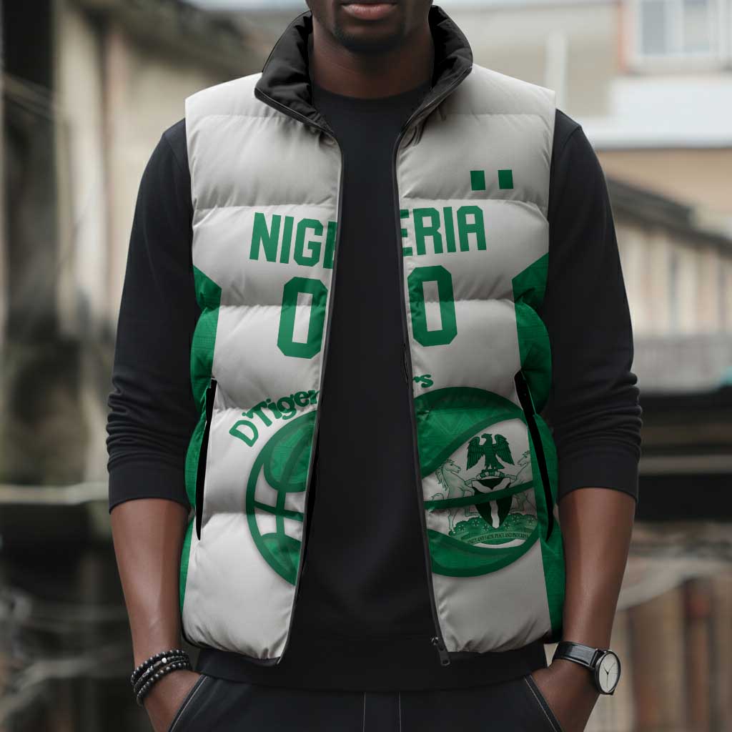 Nigeria Basketball Custom Sleeveless Puffer Jacket Come On Tigers
