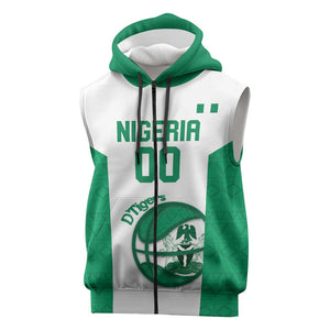 Afro Basketball Custom Nigeria Sleeveless Zip Hoodie Come On Tigers - African Pride