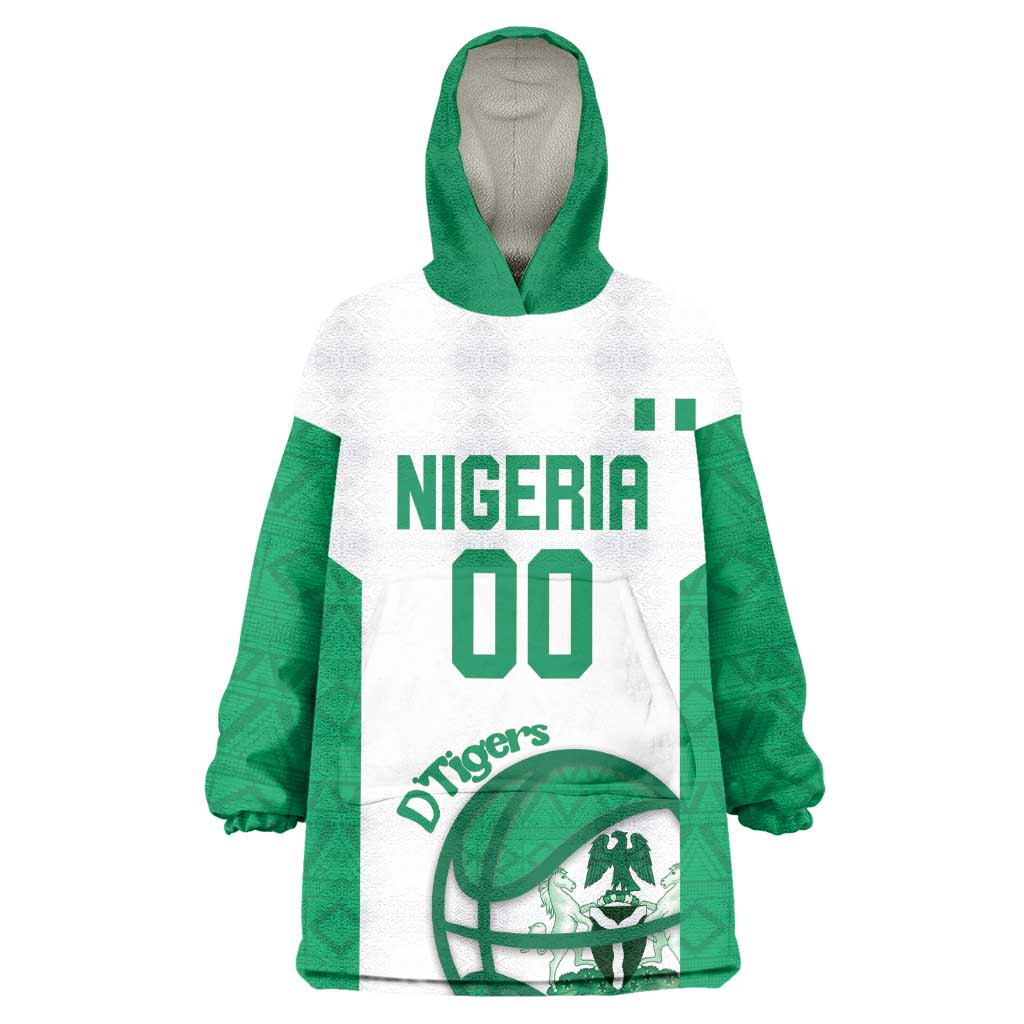 Afro Basketball Custom Nigeria Wearable Blanket Hoodie Come On Tigers - African Pride